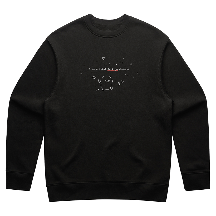 Ascii Black Embroidered Sweatshirt